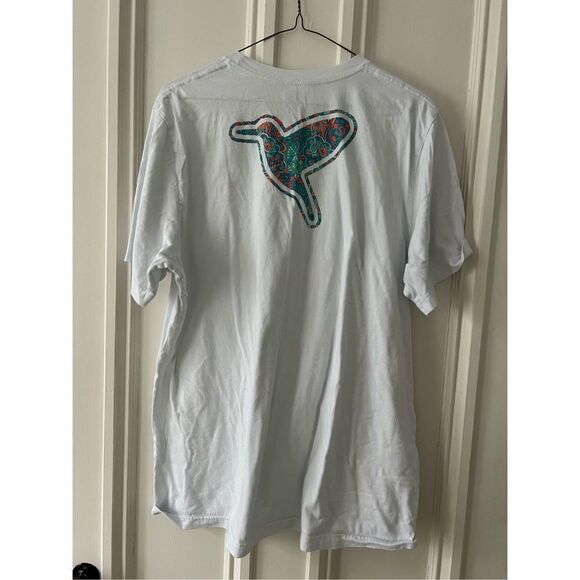 Birddogs white w/ blue and coral paisley bird graphic t-shirt XL - Picture 3 of 3